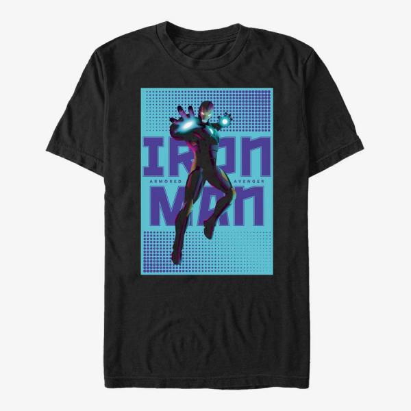 Tričko Merch Marvel Avengers Classic - Halftone Iron Man Unisex T-Shirt Black XXL