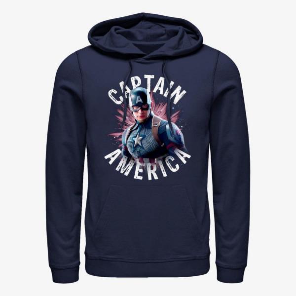 Mikina Merch Marvel Avengers: Endgame - Cap Burst Unisex Hoodie Navy Blue S