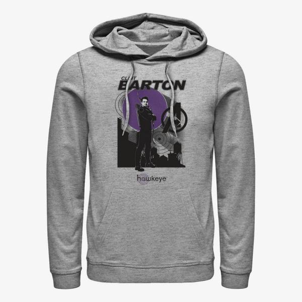 Queens Marvel Hawkeye - Red Moon Skyline Unisex Hoodie Heather Grey