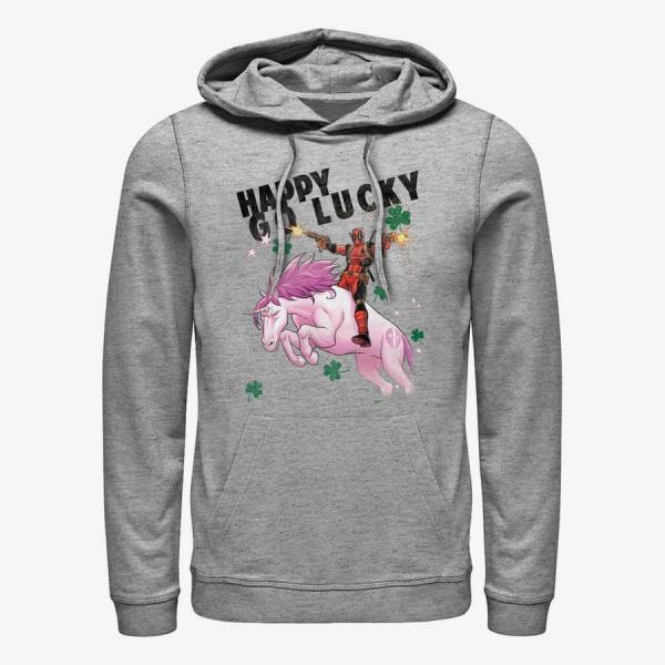 Mikina Merch Marvel Deadpool - Charm Lucky Unisex Hoodie Heather Grey XL