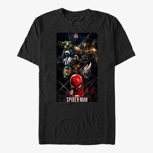 Tričko Merch Marvel - Villain Webbs Unisex T-Shirt Black S