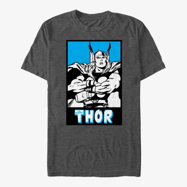 Tričko Merch Marvel Avengers Classic - Thor Poster Unisex T-Shirt Dark Heather Grey M