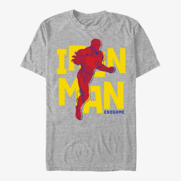 Queens Marvel Avengers: Endgame - Text Pop Iron Unisex T-Shirt Heather Grey