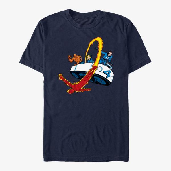 Queens Marvel Avengers Classic - Fantastic 4 Vehicle Unisex T-Shirt Navy Blue