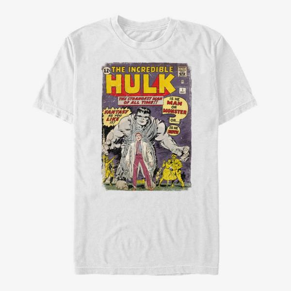Tričko Merch Marvel Avengers Classic - Hulk ComicCover Unisex T-Shirt White S