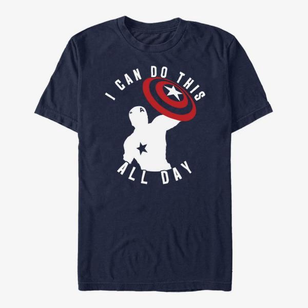 Queens Marvel Avengers Classic - Cap Highlights Unisex T-Shirt Navy Blue