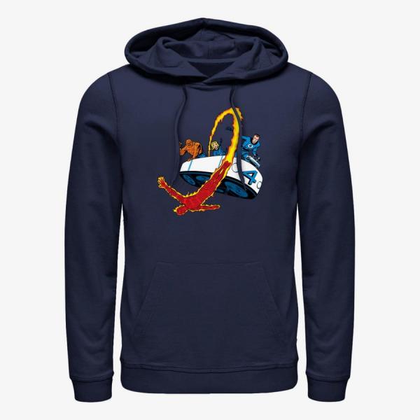 Queens Marvel Avengers Classic - Fantastic 4 Vehicle Unisex Hoodie Navy Blue