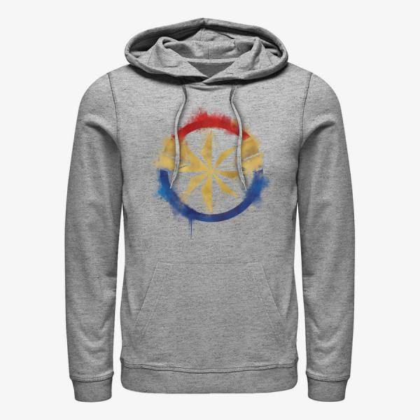 Queens Marvel Avengers: Endgame - Captain Marvel Spray Logo Unisex Hoodie Heather Grey