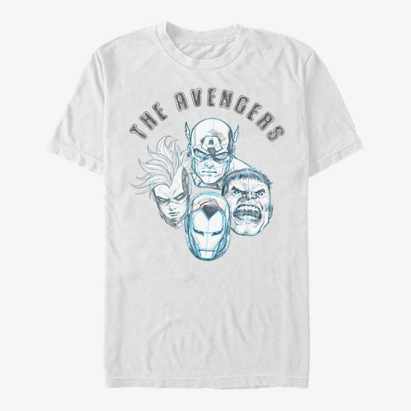 Queens Marvel - Avengers Sketch Unisex T-Shirt White