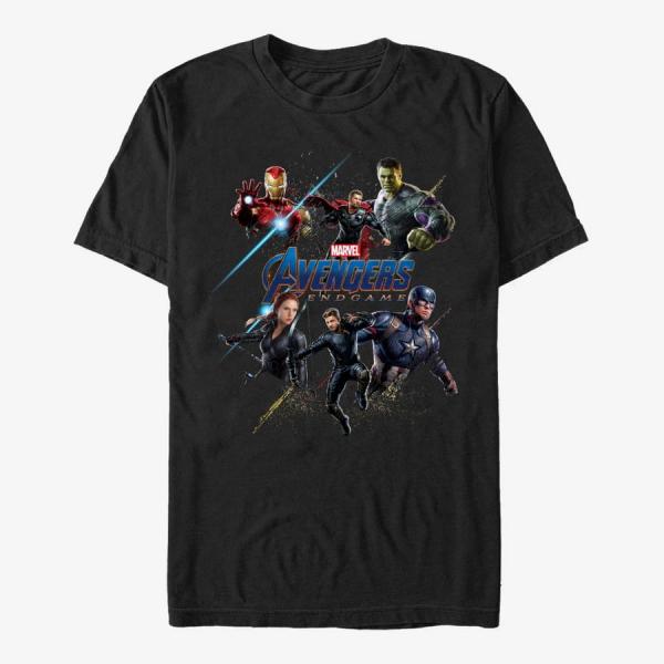 Tričko Merch Marvel Avengers: Endgame - Heros Logo Unisex T-Shirt Black L
