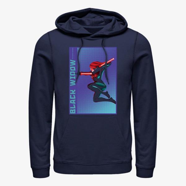 Mikina Merch Marvel Avengers Classic - Halftone Widow Unisex Hoodie Navy Blue XXXL