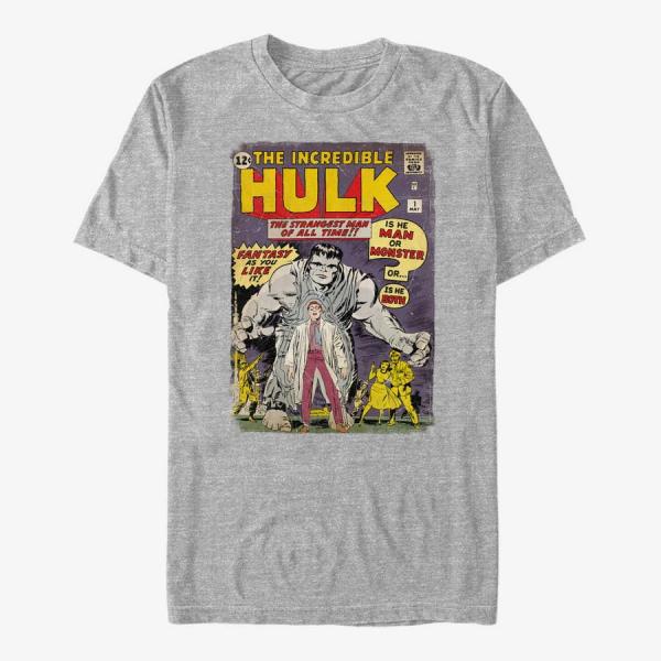 Tričko Merch Marvel Avengers Classic - Hulk ComicCover Unisex T-Shirt Heather Grey L
