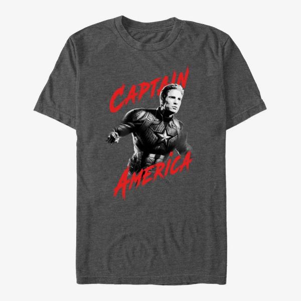 Queens Marvel Avengers: Endgame - High Contrast America Unisex T-Shirt Dark Heather Grey