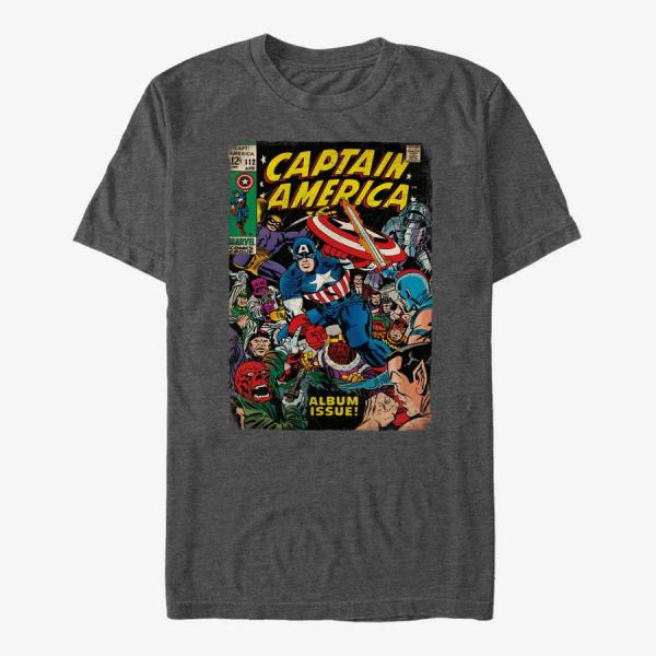 Tričko Merch Marvel Avengers Classic - Captain Front Cover Unisex T-Shirt Dark Heather Grey XXL