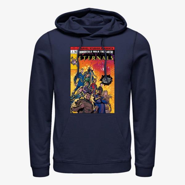 Mikina Merch Marvel The Eternals - Halftone Cover Unisex Hoodie Navy Blue M