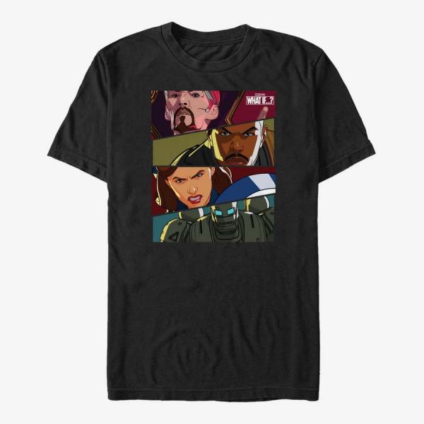 Tričko Merch Marvel What If...? - Boxes Of Heroes Unisex T-Shirt Black M