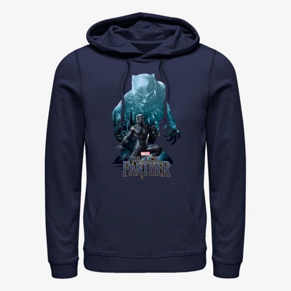 Mikina Merch Marvel Avengers Classic - Blue Panther Unisex Hoodie Navy Blue XXXL