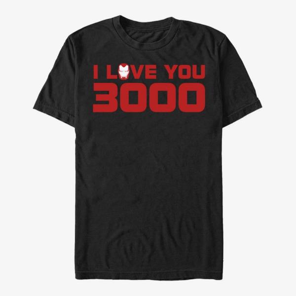 Tričko Merch Marvel Avengers: Endgame - Iron Man Love Unisex T-Shirt Black XXL
