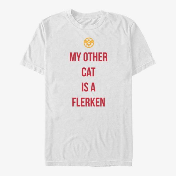 Tričko Merch Captain Marvel: Movie - Other Cat Unisex T-Shirt White XL