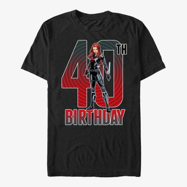 Tričko Merch Marvel Avengers Classic - Black Widow 40th Bday Unisex T-Shirt Black XXXL