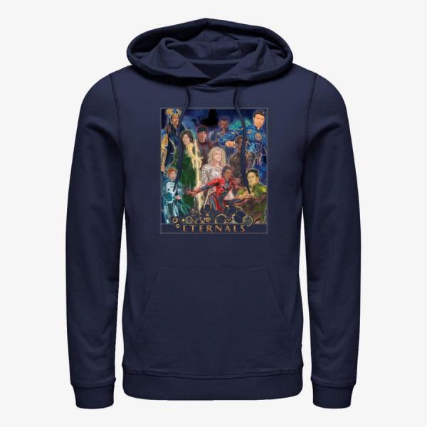 Queens Marvel The Eternals - ETERNALS GOLD FRAME POSTER Unisex Hoodie Navy Blue