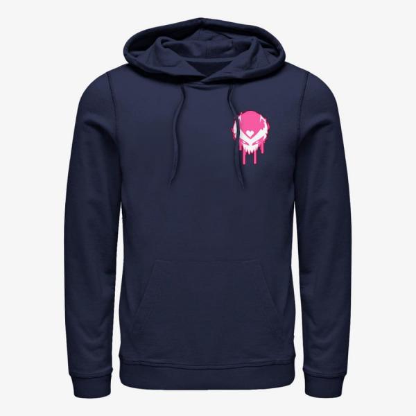 Queens Marvel - Venomized Pink Badge Unisex Hoodie Navy Blue