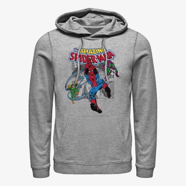 Queens Marvel Spider-Man Classic - Spiderman Collage Unisex Hoodie Heather Grey