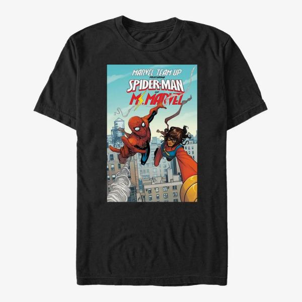 Tričko Merch Marvel Spider-Man Classic - Spider-Man & Ms. Marvel Unisex T-Shirt Black S