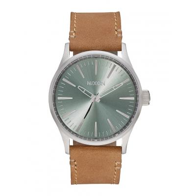 Hodinky Nixon Sentry 38 Leather Saddle Sage