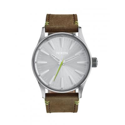Hodinky Nixon Sentry 38 Leather Brown Lime