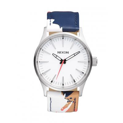 Hodinky Nixon Sentry 38 Leather White Multi