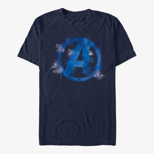 Tričko Merch Marvel Avengers: Endgame - Avengers Spray Logo Unisex T-Shirt Navy Blue S