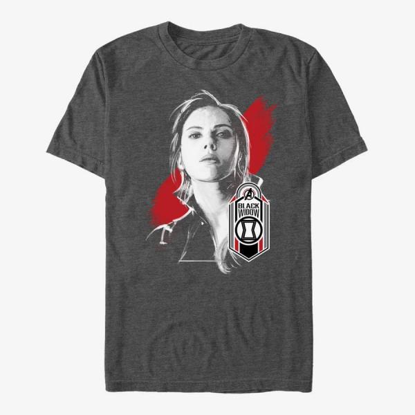 Tričko Merch Marvel Avengers: Endgame - Widow Tag Unisex T-Shirt Dark Heather Grey M