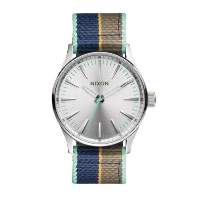 Hodinky Nixon Sentry 38 Nylon Silver navy stripe