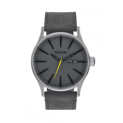 Hodinky Nixon Sentry Leather Charcoal