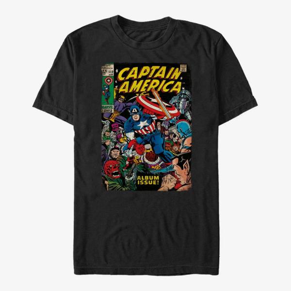 Tričko Merch Marvel Avengers Classic - Captain FrontCover Comp Unisex T-Shirt Black M