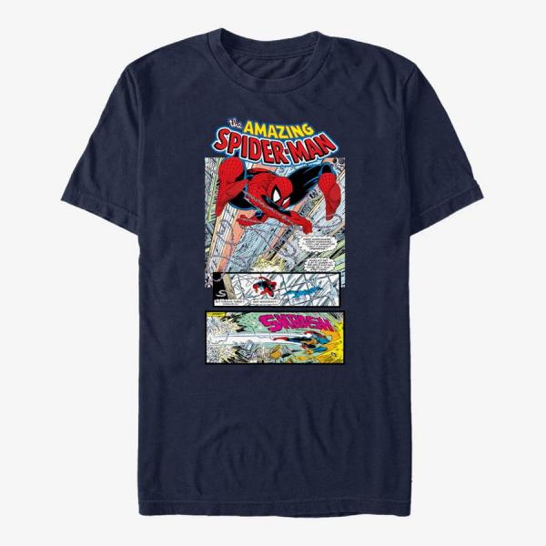 Tričko Merch Marvel Spider-Man Classic - Feels Unisex T-Shirt Navy Blue XXL