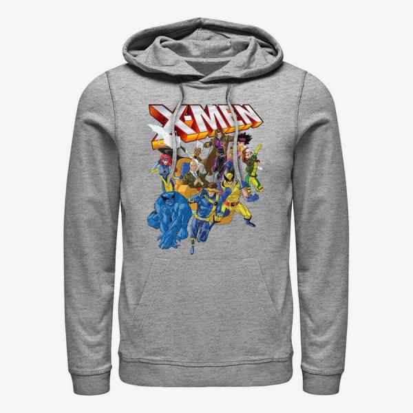 Queens Marvel X-Men - XMEN DISTRESSED GROUP SHOT Unisex Hoodie Heather Grey