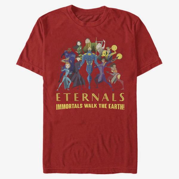 Tričko Merch Marvel: Eternals - Group Shot Unisex T-Shirt Red S