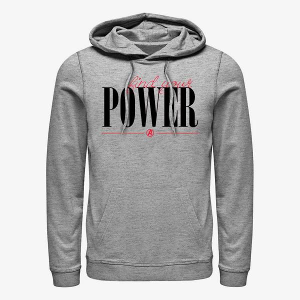 Mikina Merch Marvel Avengers Classic - Power Script Unisex Hoodie Heather Grey S