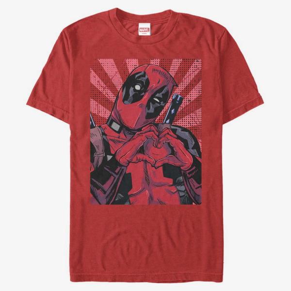 Tričko Merch Marvel Deadpool - Close Heart Pool Unisex T-Shirt Red M