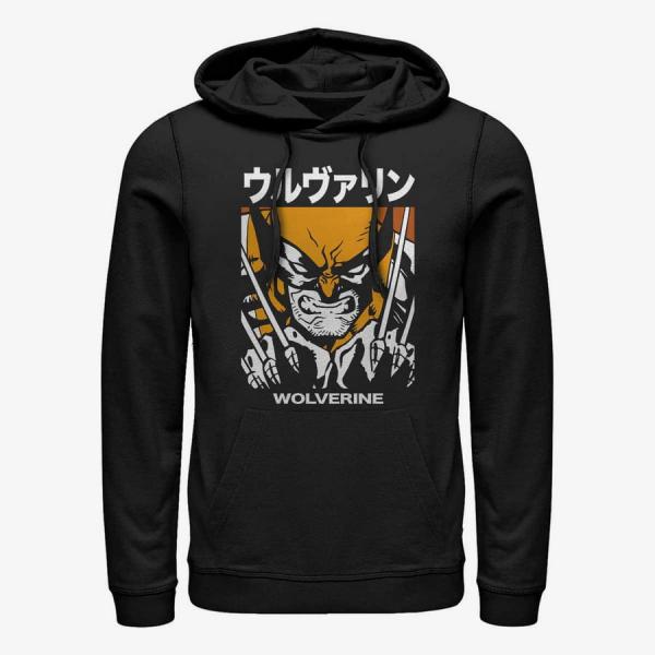 Mikina Merch Marvel X-Men - Wolverine Kanji Block Unisex Hoodie Black XL