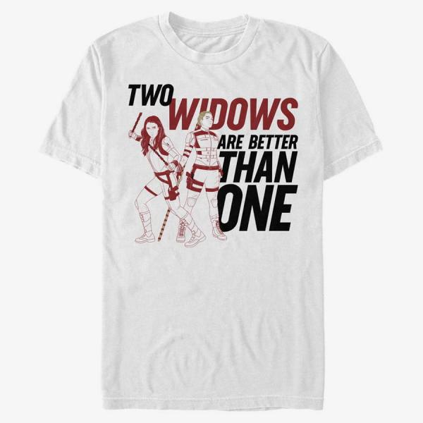 Tričko Merch Marvel Black Widow - Two Widows Unisex T-Shirt White S