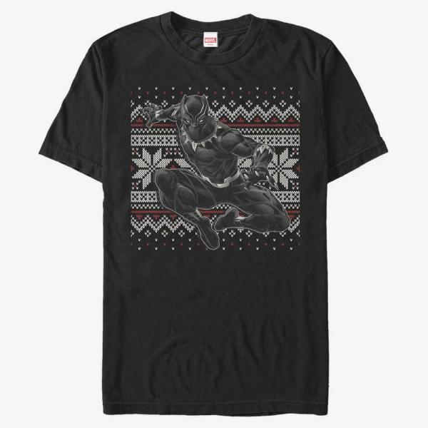 Tričko Merch Marvel Avengers Classic - Panther Holiday Unisex T-Shirt Black L