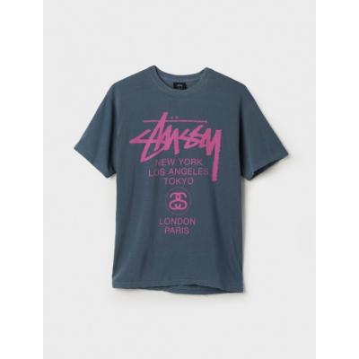 Stüssy World Tour Pigment Dyed Tee Navy