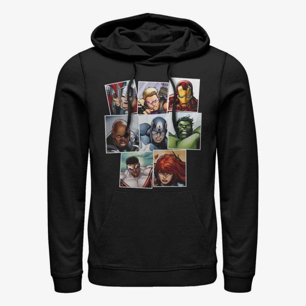 Mikina Merch Marvel Avengers Classic - Squares Unisex Hoodie Black L