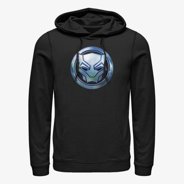 Mikina Merch Marvel Black Panther: Wakanda Forever - Black Panther Sigil Metal Unisex Hoodie Black XXXL