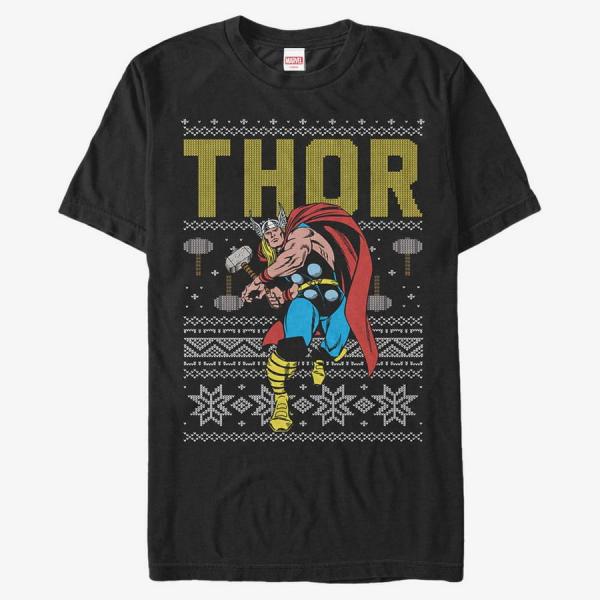 Tričko Merch Marvel Avengers Classic - Ugly Thor Unisex T-Shirt Black XXXL