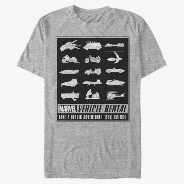Tričko Merch Marvel Avengers Classic - Marvel Vechicle Rental Unisex T-Shirt Heather Grey S