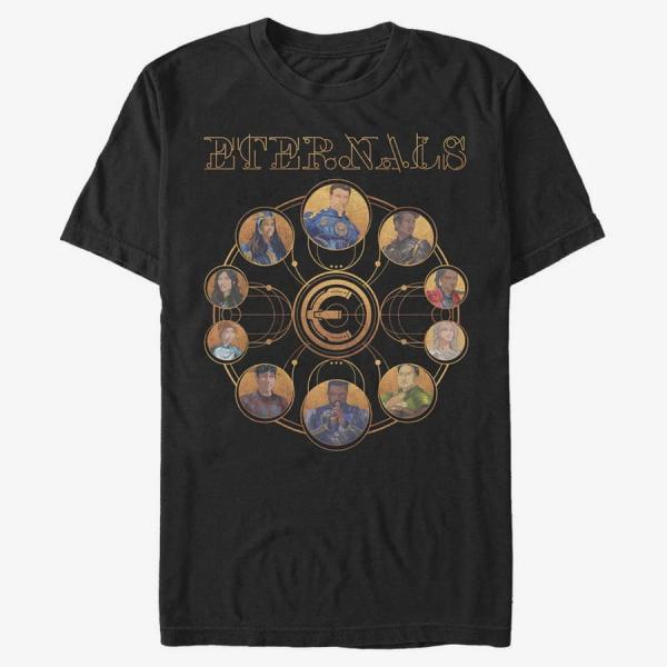 Tričko Merch Marvel: Eternals - ETERNALS CIRCULAR GOLD Unisex T-Shirt Black XL